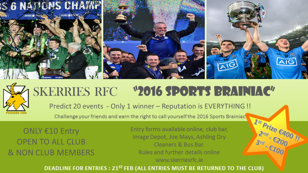 Skerries RFC 2017 Sports Brainiac
