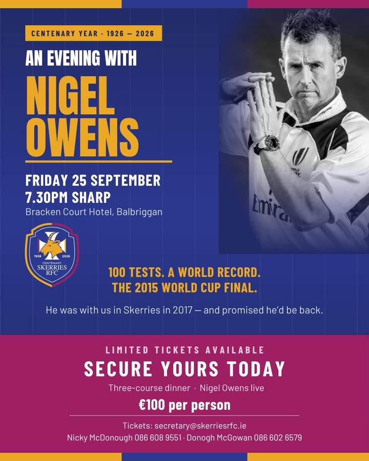 📢🚨 AN EVENING WITH NIGEL OWENS 🚨📢