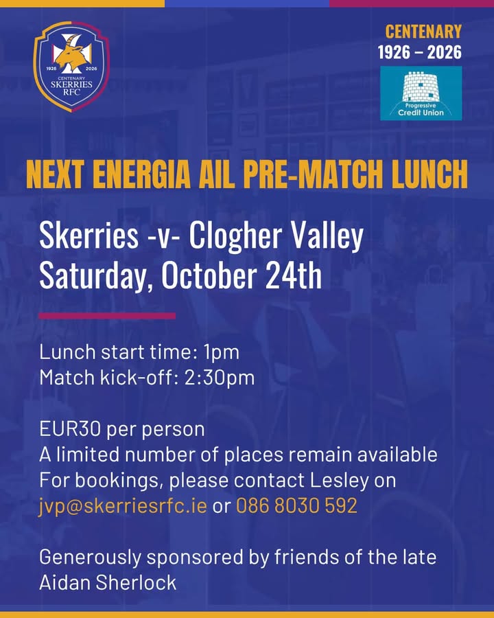 ‼️ AIL pre-match lunch this Saturday! ‼️
