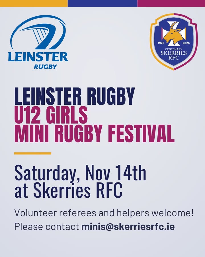 ‼️ U12 GIRLS RUGBY FESTIVAL AT SKERRIES RFC 💥