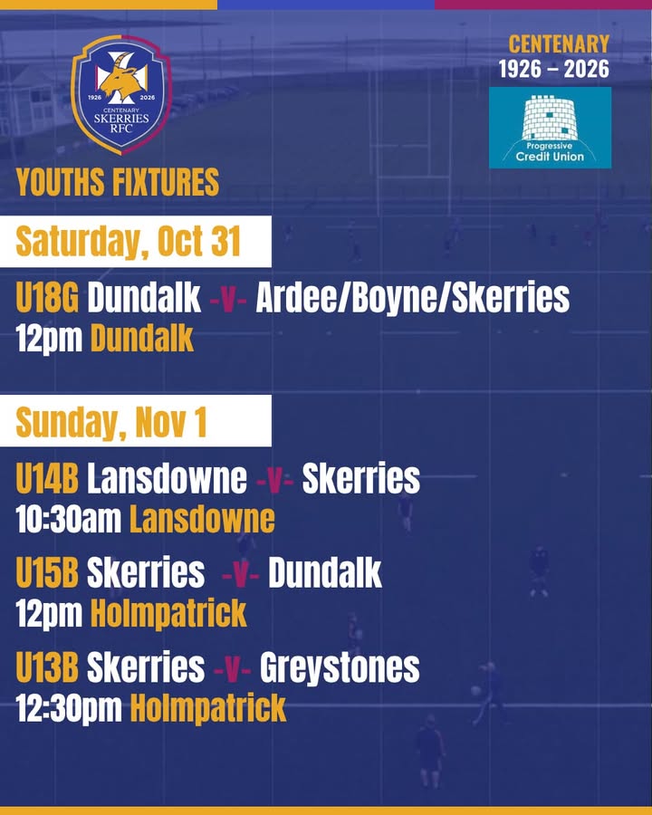 📢 WEEKEND YOUTHS FIXTURES UP!