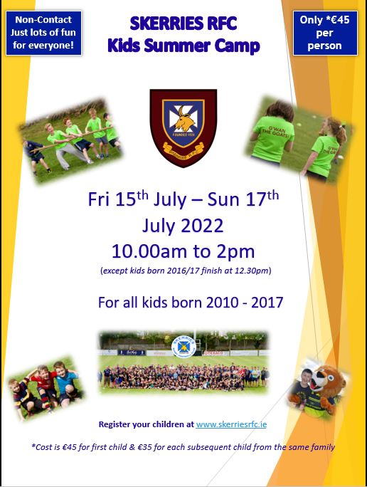 Kids Summer Camp 2022: *Open for bookings* | Skerries RFC